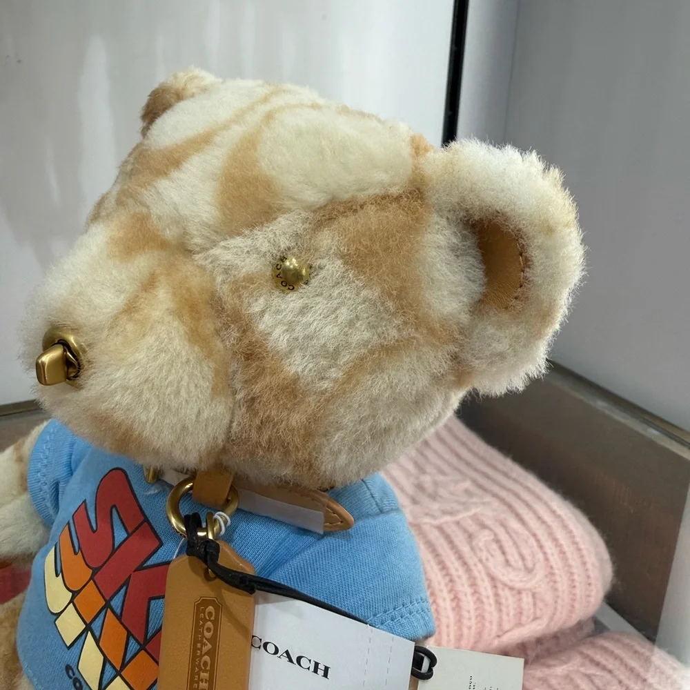 COACH Ski Bear Collectible In Signature Shearling C7059 Tan Multi NWT - Picture 9 of 13